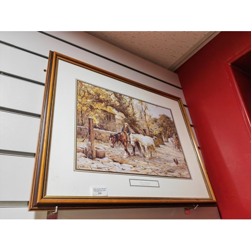 116 - Framed Print Of A Farming Scene Called Back To The Farm By Harold Swanwick