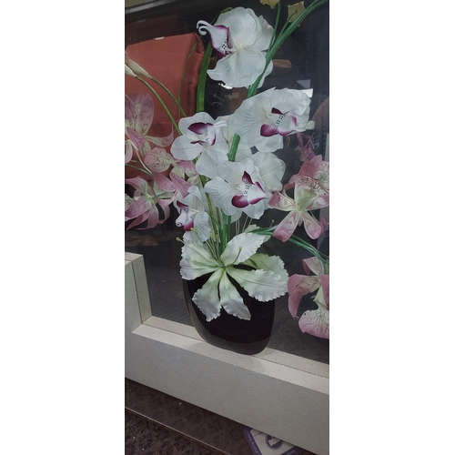 28 - Large Orchid Flower With Columns In Case By Jon Gilmore