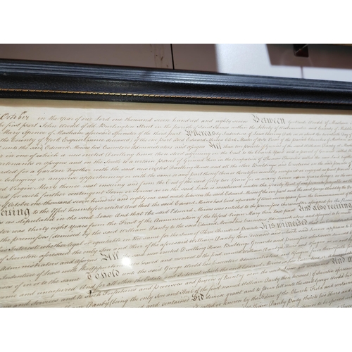 109 - Large Framed Indenture Dated 1787