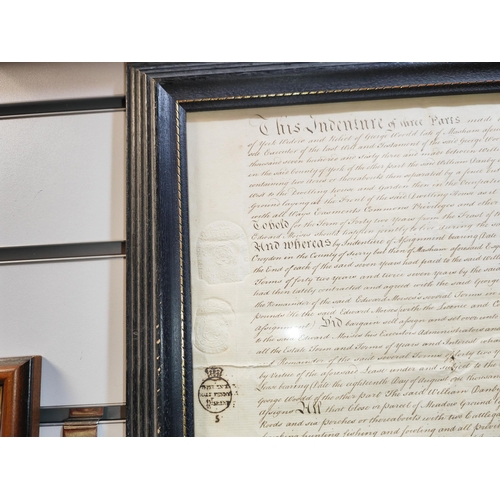 109 - Large Framed Indenture Dated 1787