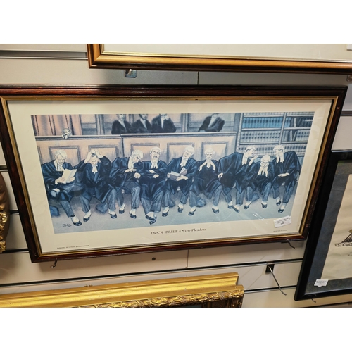 106 - Framed Print Called Dock Brief - Nine Pleaders Signed Jedd