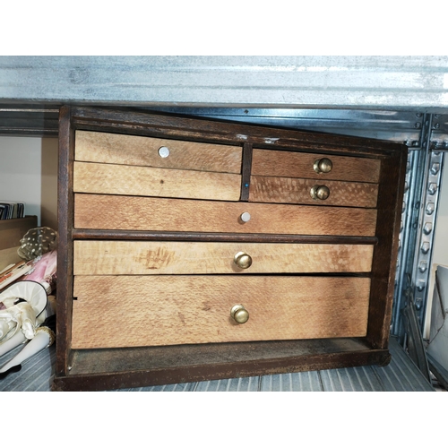 187 - Wooden Engineers Cupboard Fitted With Wooden Drawers