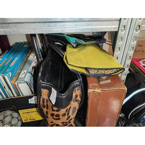 197 - Small Briefcase Handbag And Oriental Bag Plus A Oriental Embroidery