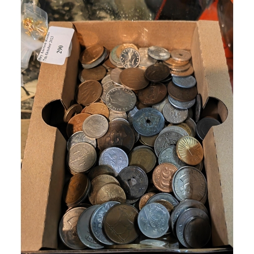 290 - Box Of Assorted World Coins