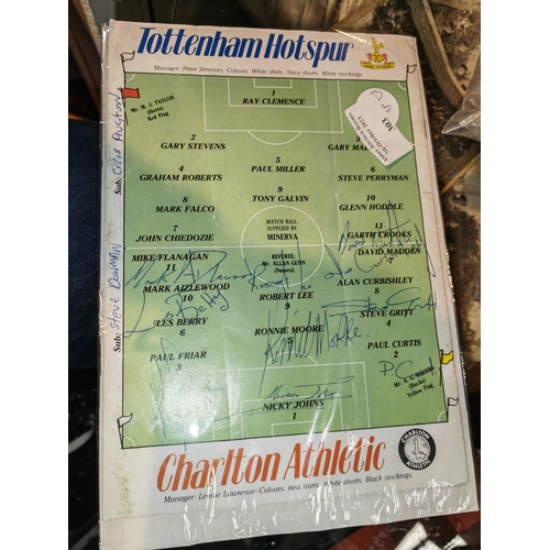 303 - Spurs V Charlton Athletic Football Programme Signed By All Charlton On The Back (Except Mike Flanaga... 