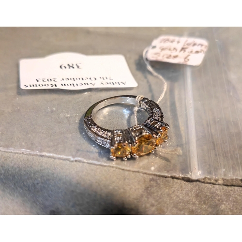 389 - Yellow Stone Dress Ring