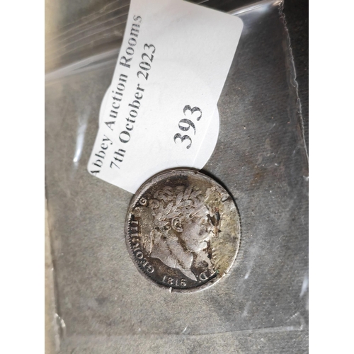 393 - Silver 1816 Georgian Coin