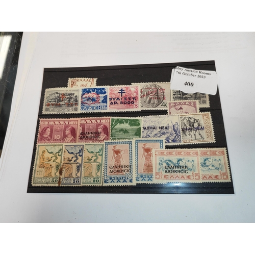 400 - Card Of Mint Greek Stamps