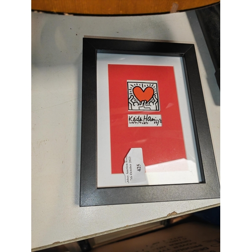 425 - Ltd Edition Small Framed Keith Haring Print