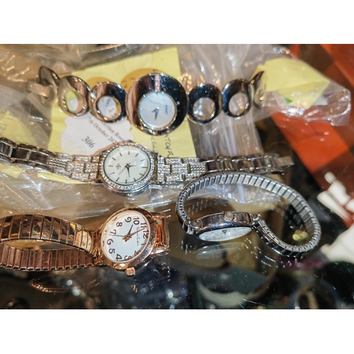 306 - 4 Ladies Watches 1 Seksy (Sekonda), 1 Ravel, 1 Diamanté Watch, 1 Thomas Calvi All Working With Spare... 