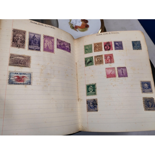 469 - Tin Of Mixed Stamps Plus An Album Of Stamps