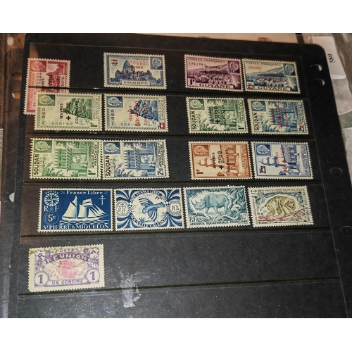 573 - Double Sided Card Of French Colony Stamps All Mint