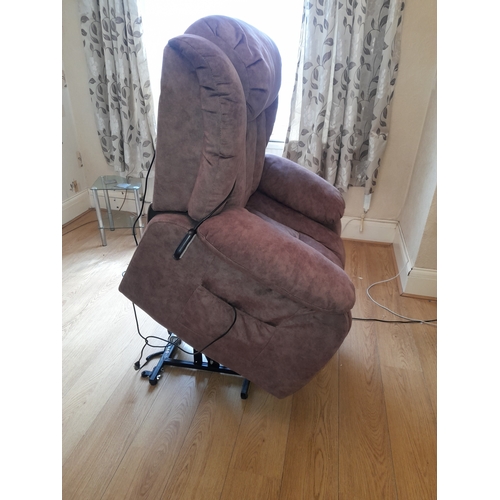 710 - Suede Rise And Recline Chair With Massage Function