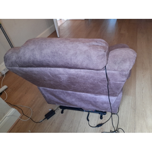 710 - Suede Rise And Recline Chair With Massage Function