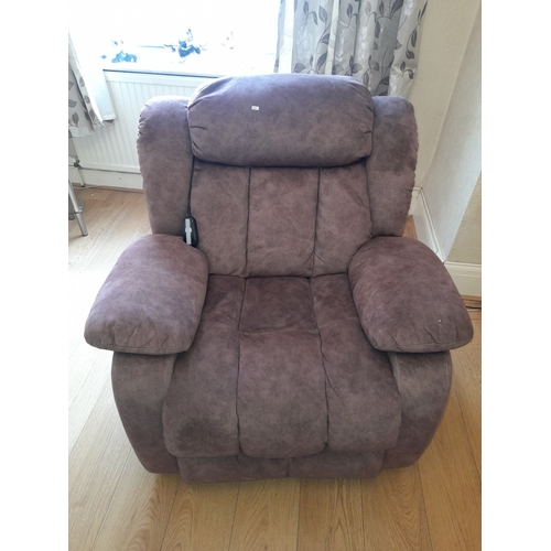 710 - Suede Rise And Recline Chair With Massage Function