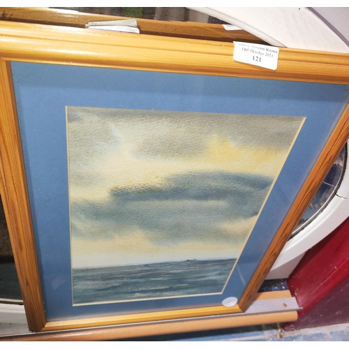 121 - Framed Watercolour Of The Sea