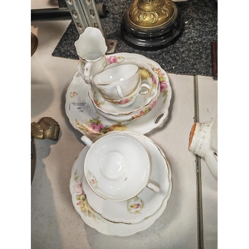 456 - Part Set Of Rose Patterned Teaset