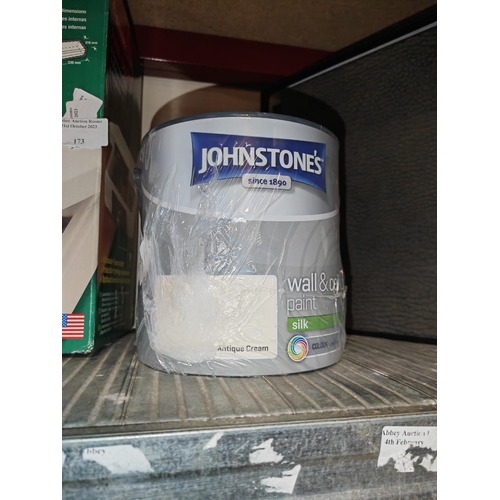 174 - Sealed 2.5Ltr Johnsons Wall And Ceiling Silk Paint Antique Cream