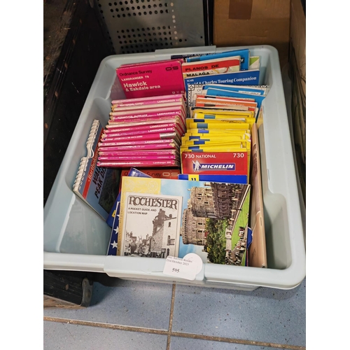 595 - Box Of Ordnance Survey Maps