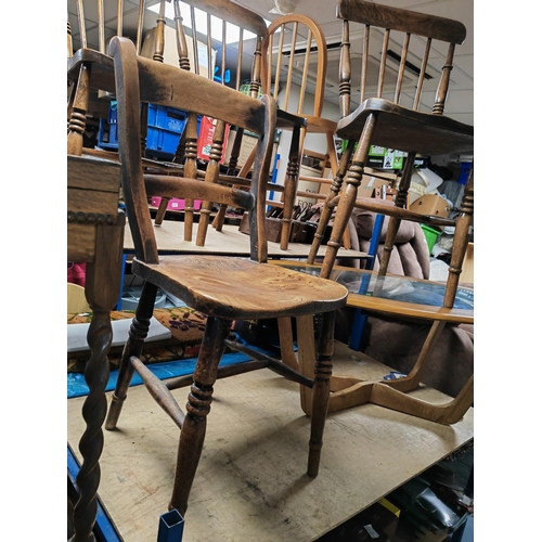 66 - 3 Matching Dining Room Chairs Plus One Other Some Damage