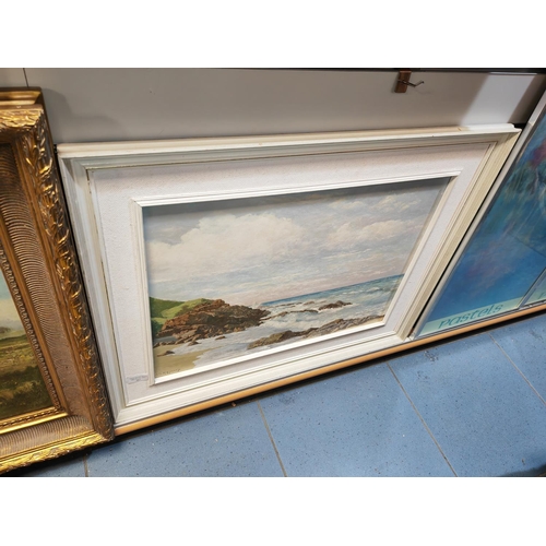 107 - Framed Oil Painting On Board Of A Seascape By W G Mckelvey