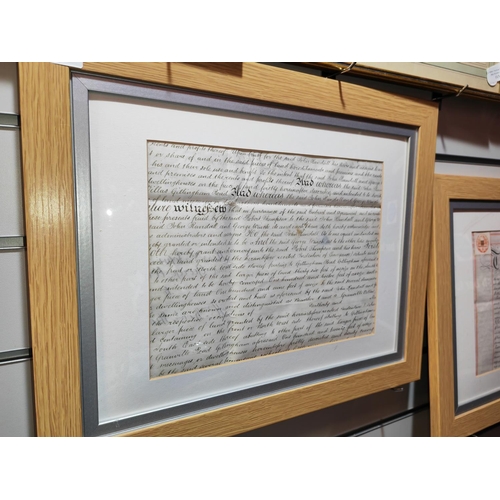 114 - 2 Framed Indentures