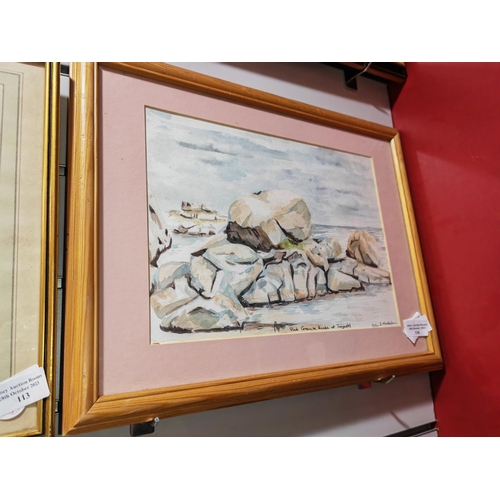 116 - Framed Watercolour Of A Rock Scene