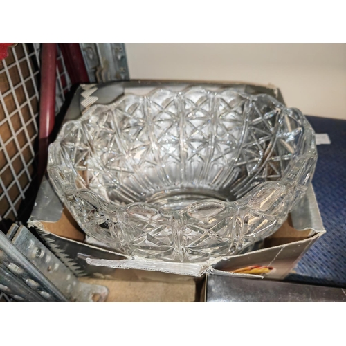 150 - Ritz Copper Cut Glass Fruit Bowl In Box