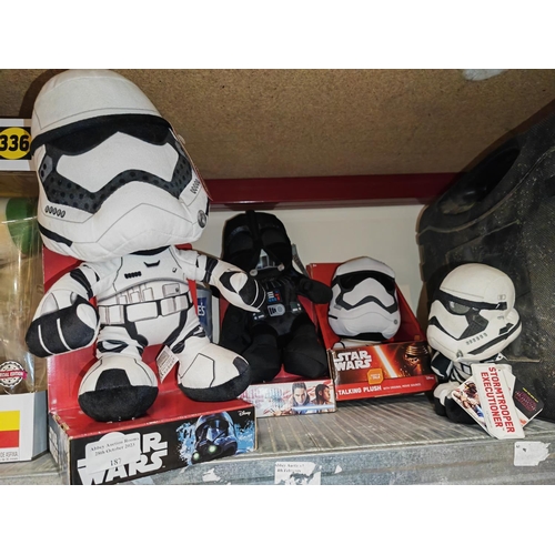 187 - 2 Star Wars Storm Trooper Plush Toys Plus Darth Vadar In Boxes