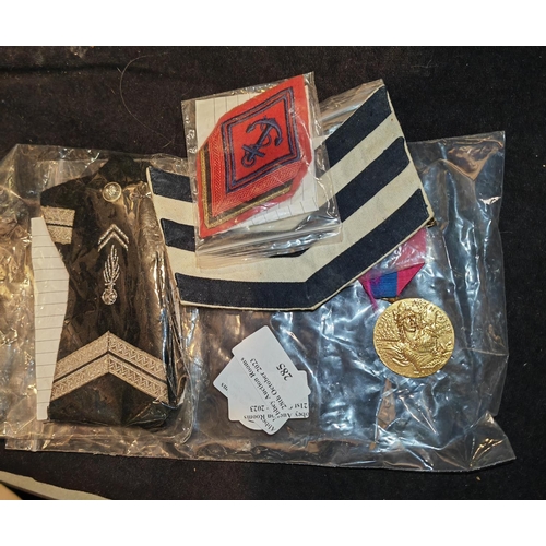 285 - Bag Of French Epelards, Strips + Defence Medal