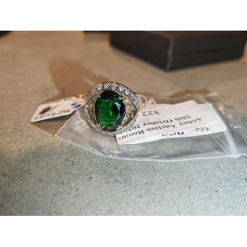 322 - Green Stone Dress Ring