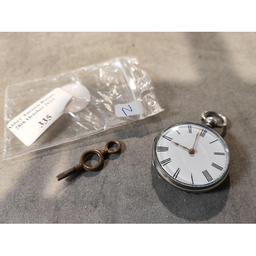 335 - Antique Pocket Watch With Key Working