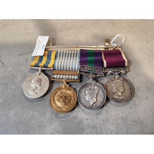 350 - Set Of 4 Medals = Spr A.E.Barwell Royal Engineers Includes British Service Medal, Korean Medal, Mala... 