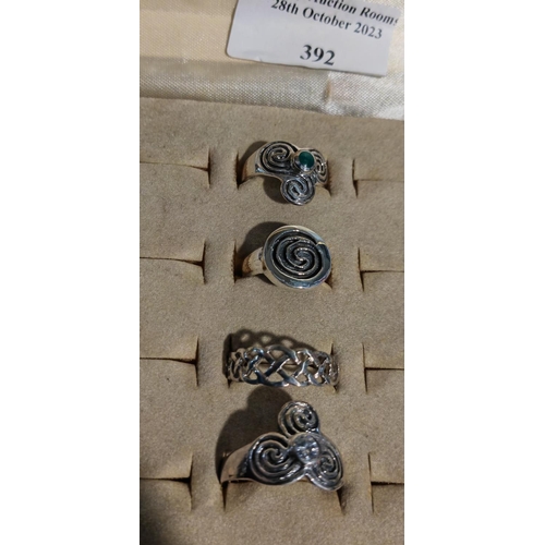 392 - 4 Mixed Silver Rings