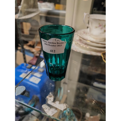 412 - Victorian Green Glass Beaker