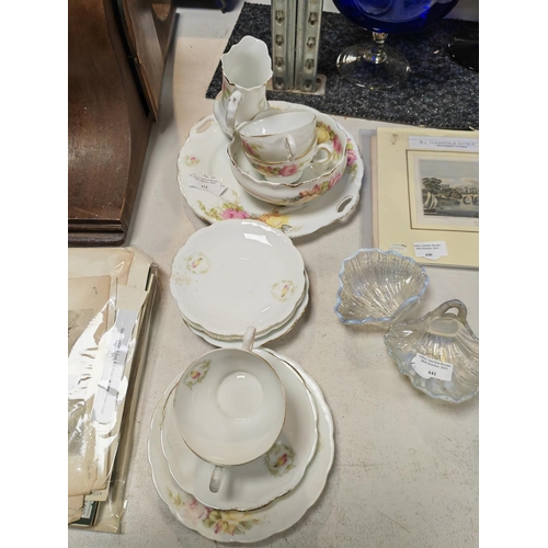 424 - Part Set Of Rose Patterned Teaset