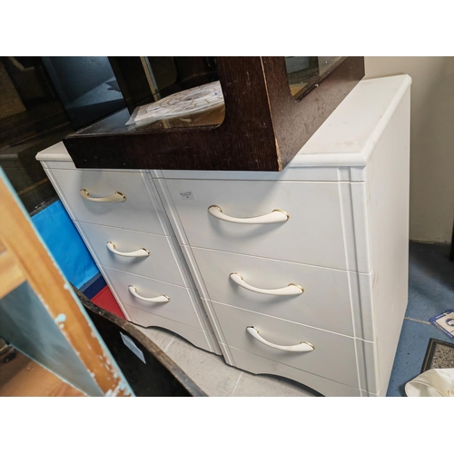 59 - 2 White Bedside Cabinet