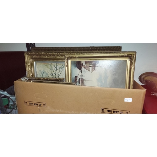 74 - Box Of Framed Pictures