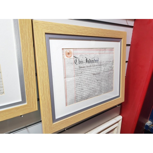 114 - 2 Framed Indentures