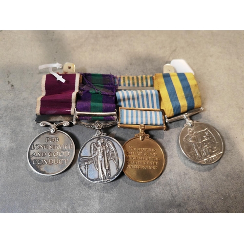 350 - Set Of 4 Medals = Spr A.E.Barwell Royal Engineers Includes British Service Medal, Korean Medal, Mala... 