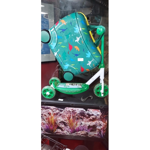 30 - Small Dinosaur Patterned Scooter And Trunki Childs Ride On Case