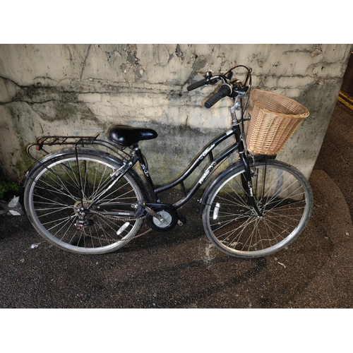 33 - Ladies Classic Fire Fox Push Bike With Wicker Basket