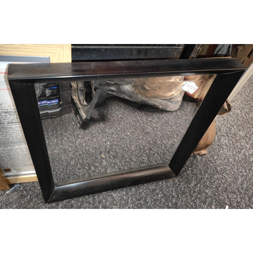 556 - Black Framed Bevel Edged Mirror