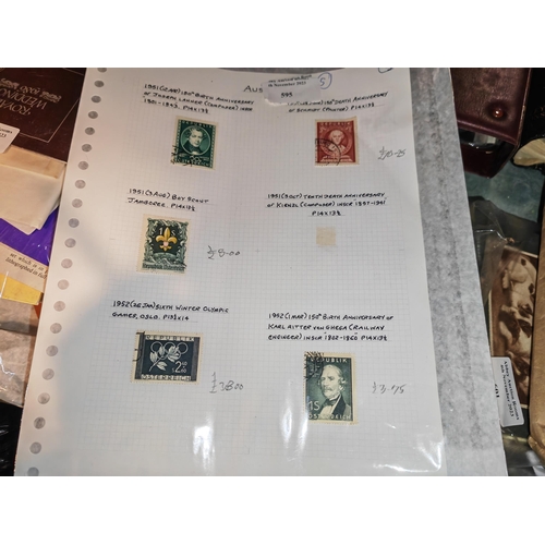 595 - Page Of Austrian Stamps