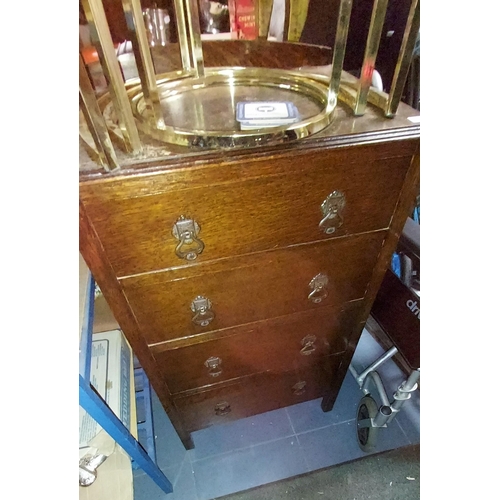 84 - Oak Chest Of Drawers One Handle Needs A Bolt