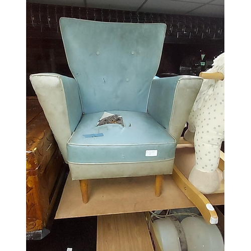 95 - Small Childs Upholstered Chair In Need Of Attention