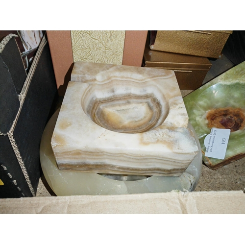 193 - 3 Onyx Ashtrays