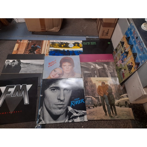 642 - Selection Of Lp Records Including David Bowie, The Police, Talking Heads, Van Morrison, The Doors, U... 