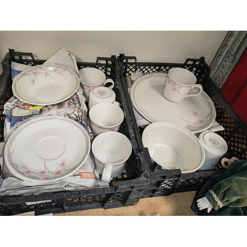 146 - 2 Crates With A Part Royal Doulton Mayfair Patterned Teaset