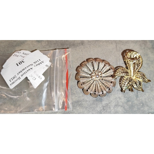 301 - 2 Brooches